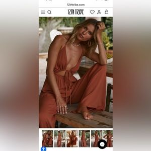 Rust jumpsuit from 12th Tribe, size small, worn once